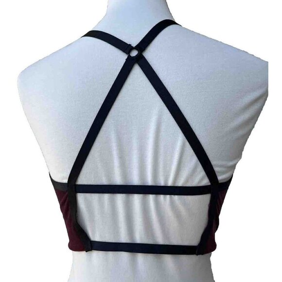 Blue Life Fit Bralette L Burgundy Exhale Velvet Bralette in Garnet Size L - Picture 9 of 16